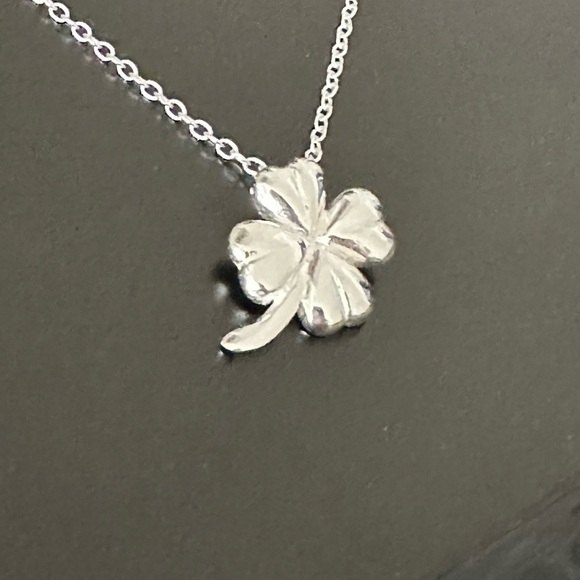 Sterling Silver Four Leaf Clover Necklace - Picture 11 of 12